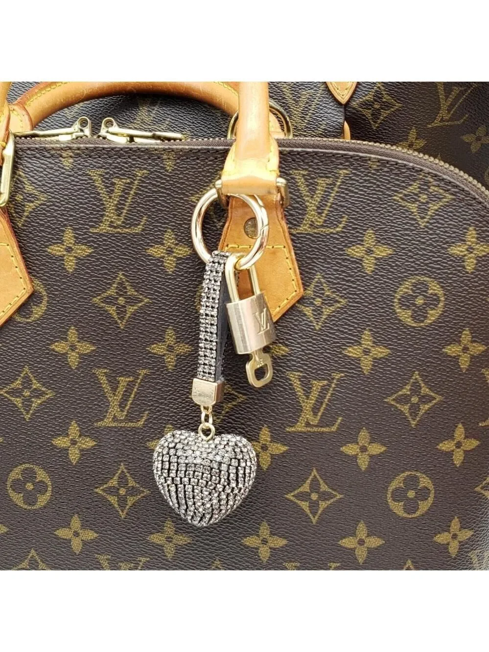 LV Gold Padlock 🔑 Authentic Louis Vuitton Charm + Unbranded Heart Keychain